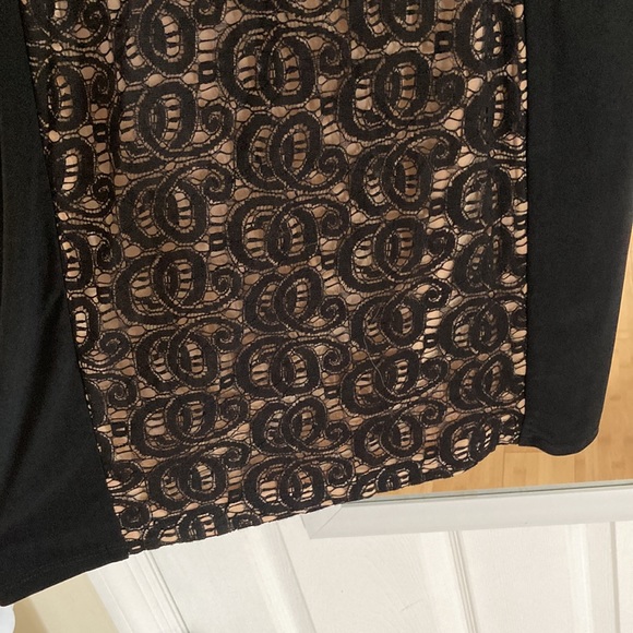 Anne Klein 3/4 Sleeve Black Lace Dress - Picture 6 of 11